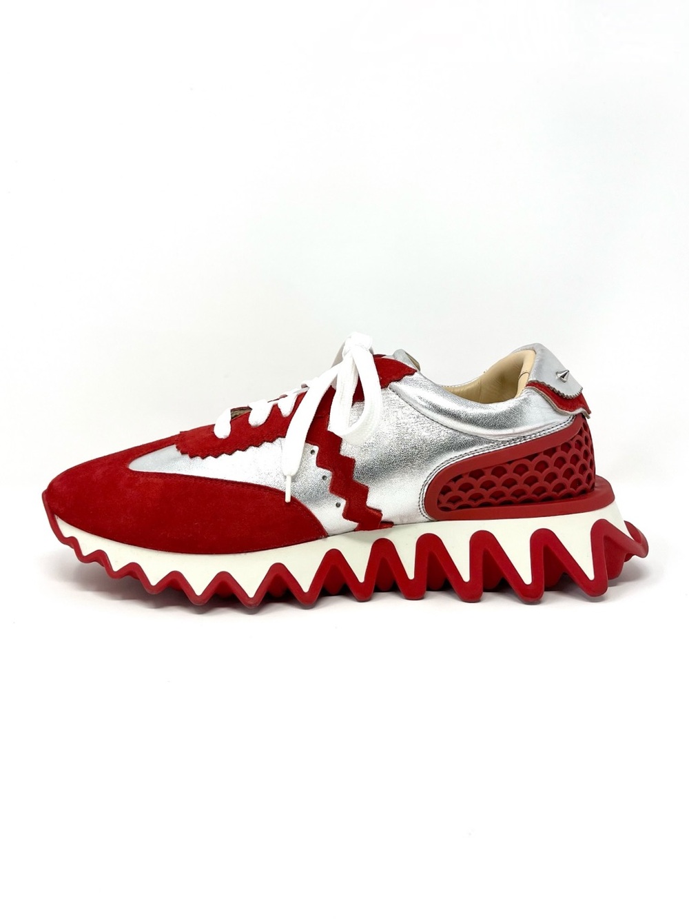 Christian Louboutin Loubishark Spike Platform Low Top Sneakers Red 42.5 9.5